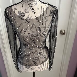 Sheer Black Long Sleeve Top